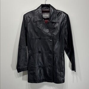 Wilson Leather Double Breasted Leather Jacket Black Medium